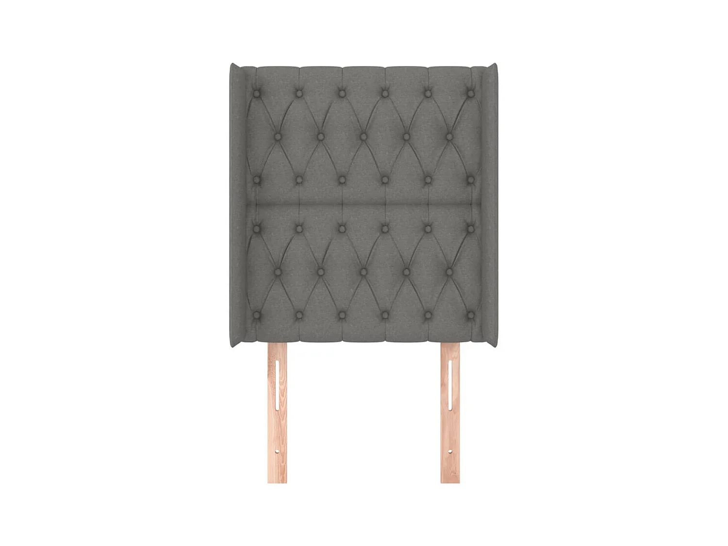 Testiera con ali Grigio scuro 83x16x118/128 cm Tessuto