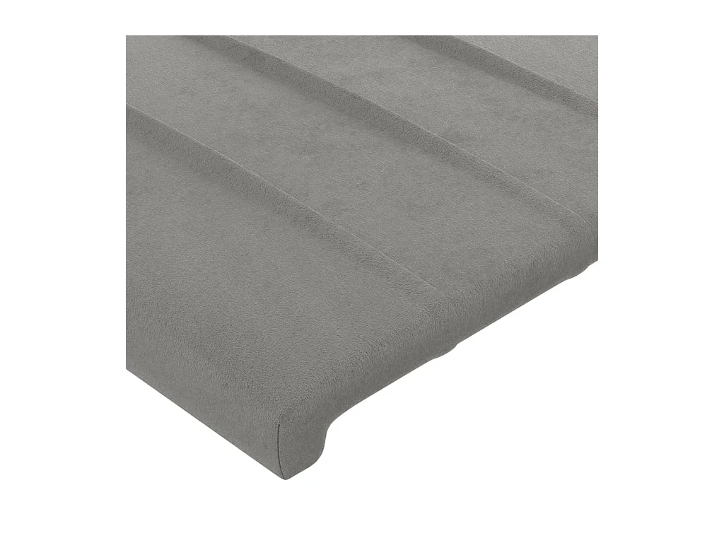Tête de lit avec oreilles Gris clair 183x16x78/88 cm Velours