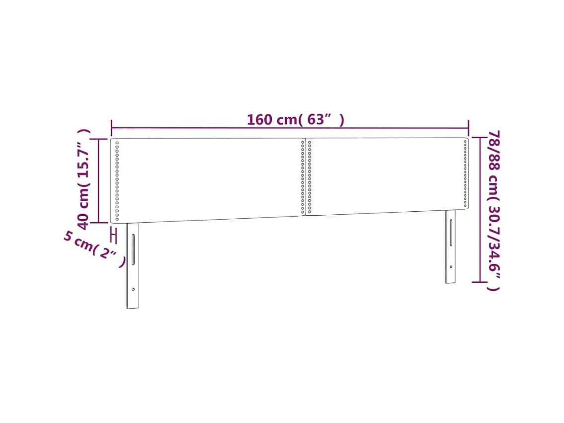 LED Hoofdbord Donkerblauw 160x5x78/88 cm Fluweel