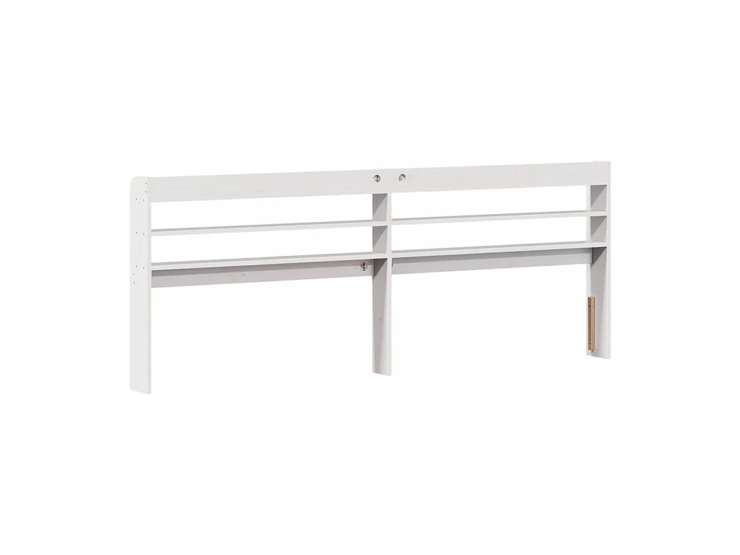 Cabecero blanco con estantes 180 cm madera maciza de pino