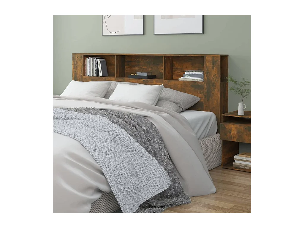 Hoofdbordkast 200x18,5x104,5 cm bewerkt hout