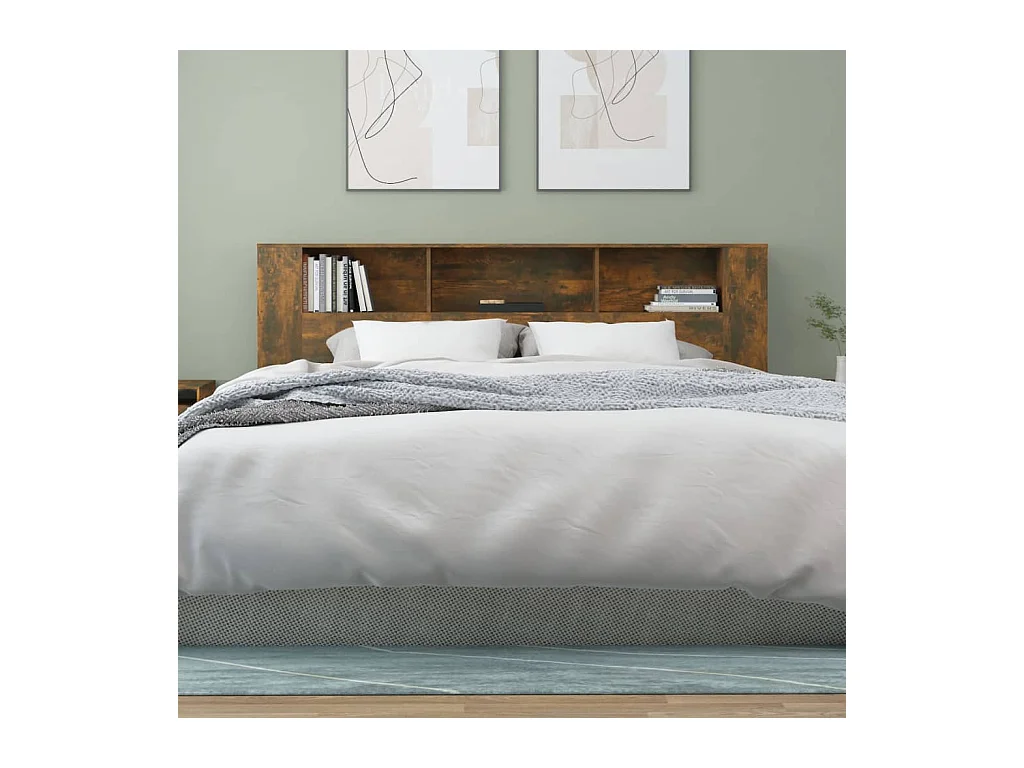 Hoofdbordkast 200x18,5x104,5 cm bewerkt hout