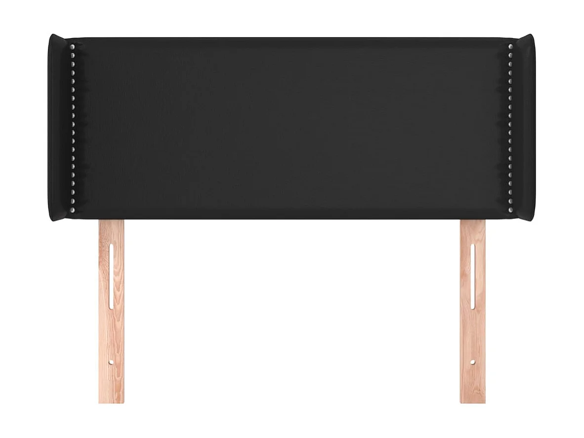 Kopfteil mit Flügeln Schwarz 93x16x78/88 cm Kunstleder