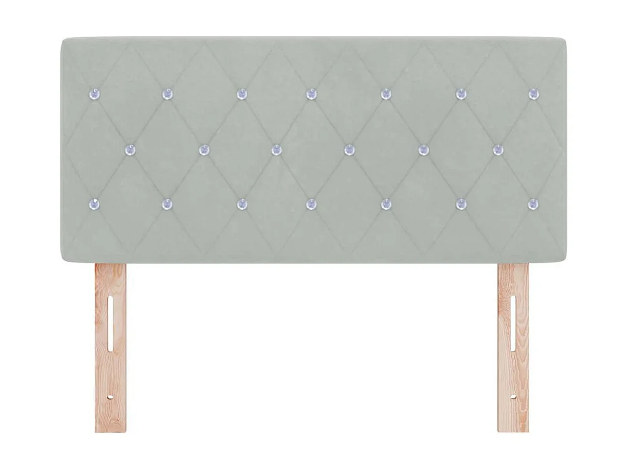 Testiera in velluto Argyle grigio chiaro 100 cm in velluto