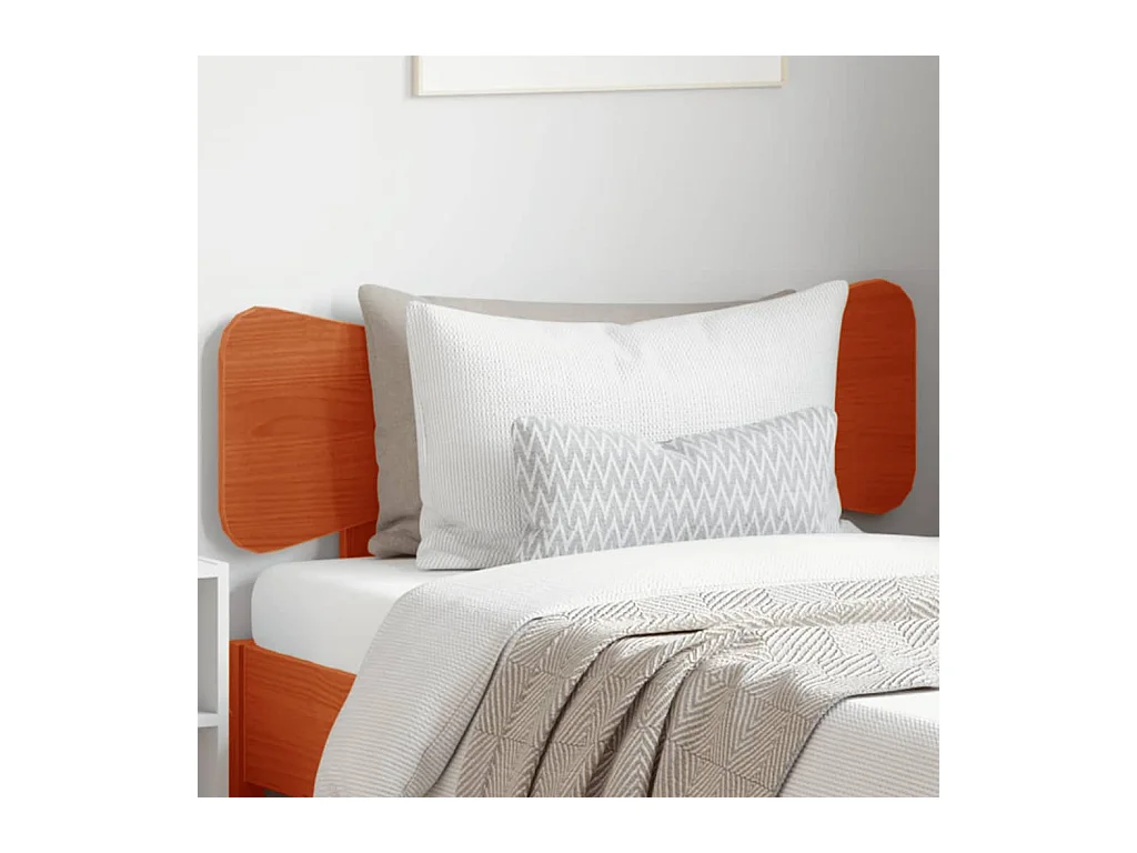 Cabecero de cama encerado marrón 90 cm madera maciza de pino