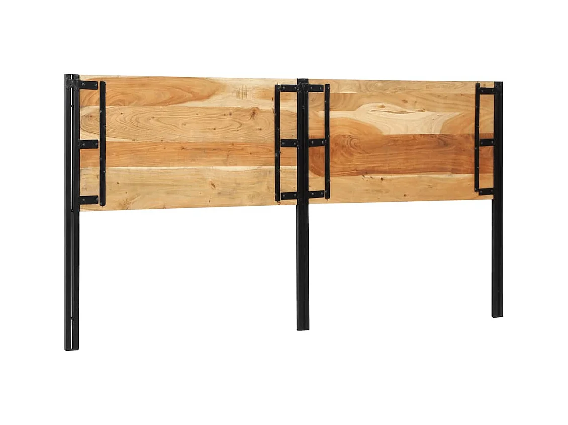 Testiera da 200 cm in legno massello di acacia e ferro