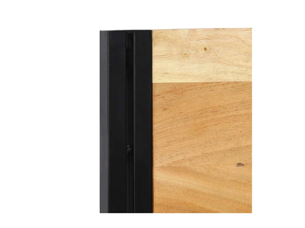 Testiera da 200 cm in legno massello di acacia e ferro