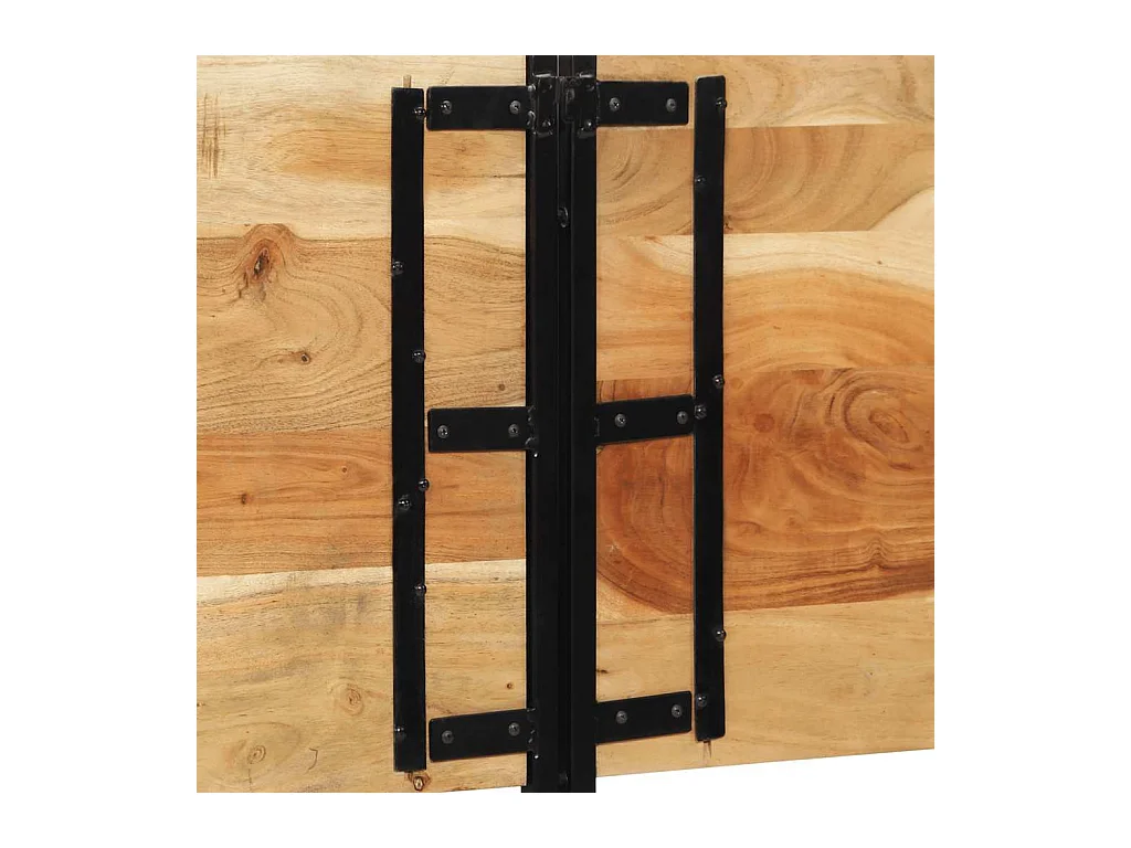 Testiera da 200 cm in legno massello di acacia e ferro