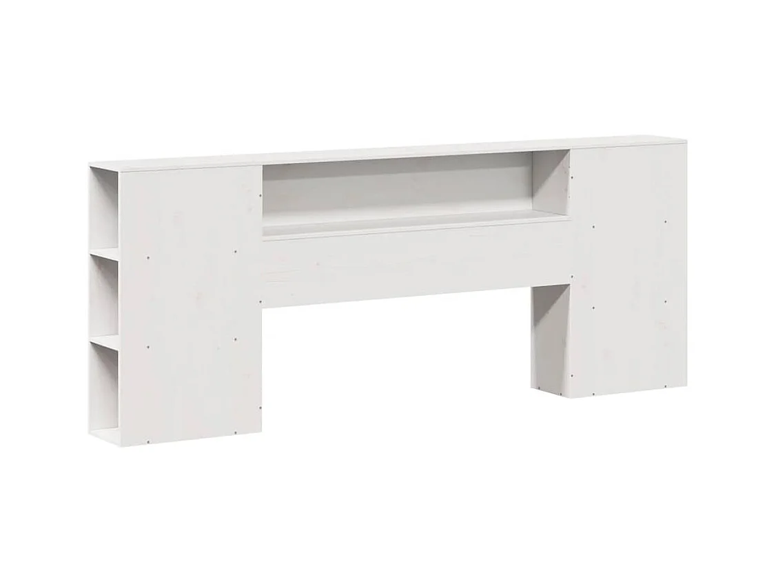 Cabecero blanco con almacenaje 200 cm madera maciza de pino