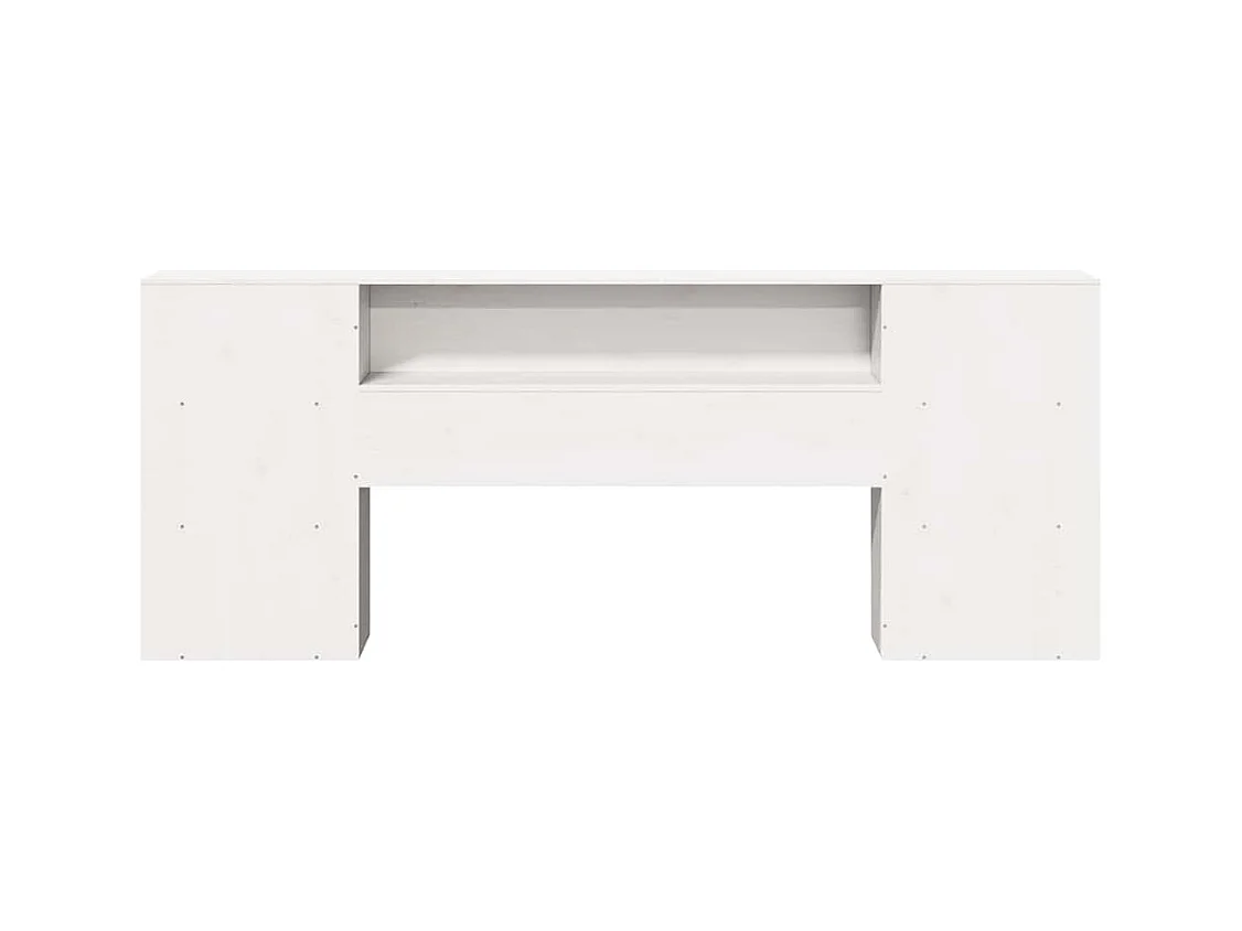 Cabecero blanco con almacenaje 200 cm madera maciza de pino