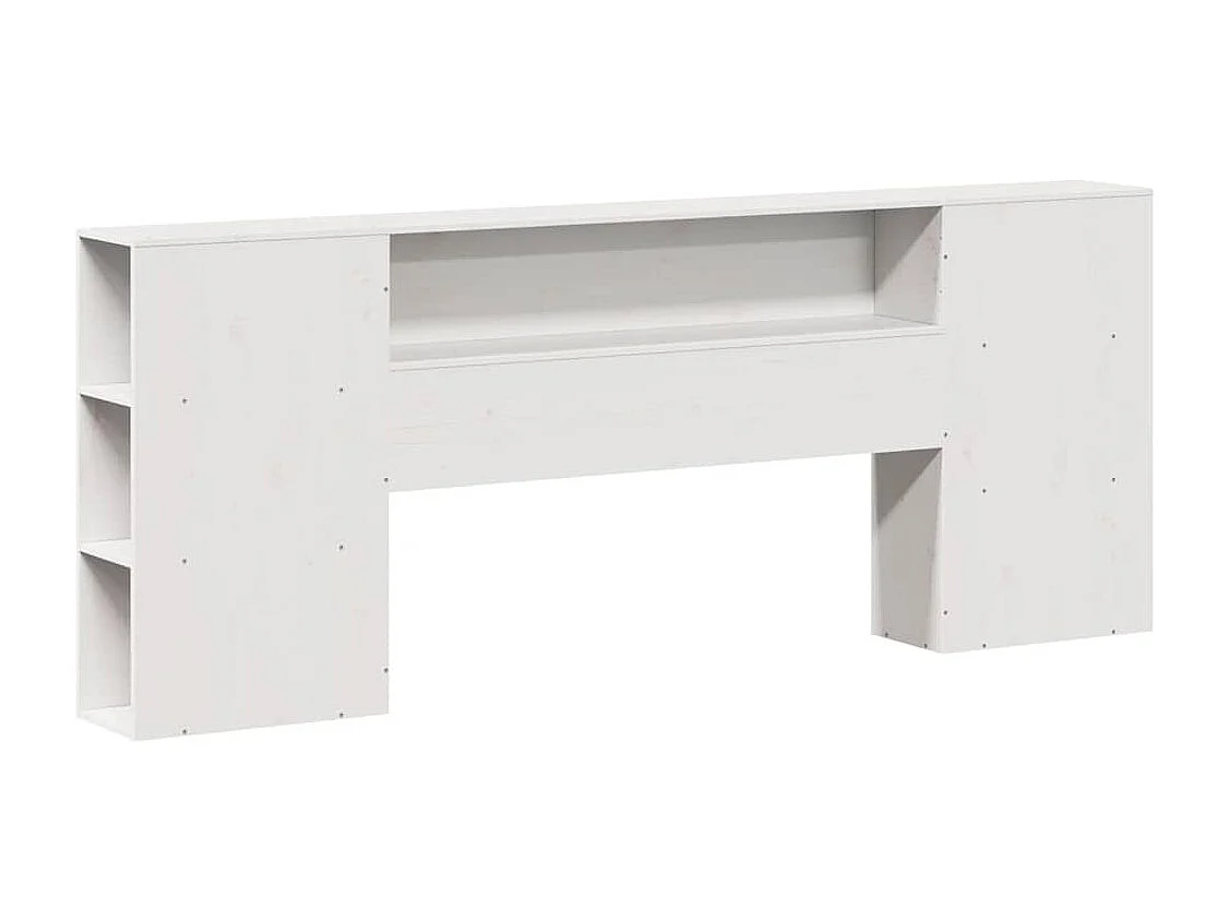 Weißes Kopfteil mit Stauraum 200 cm massives Kiefernholz