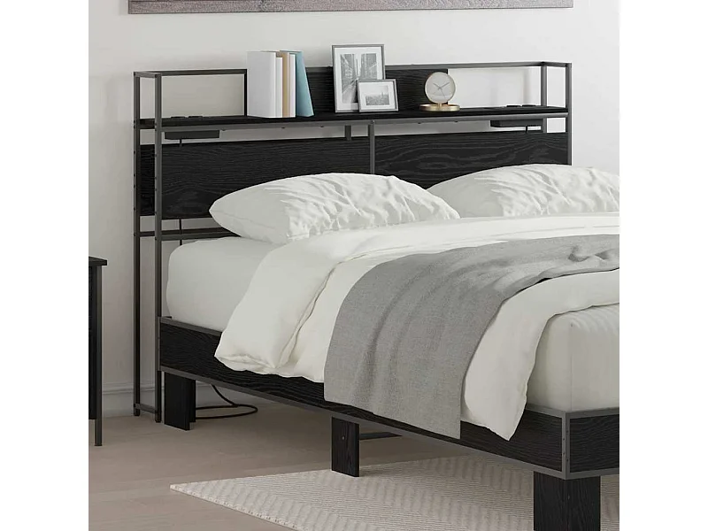 Tête de lit de rangement Chêne noir 160 cm Bois d'ingénierie