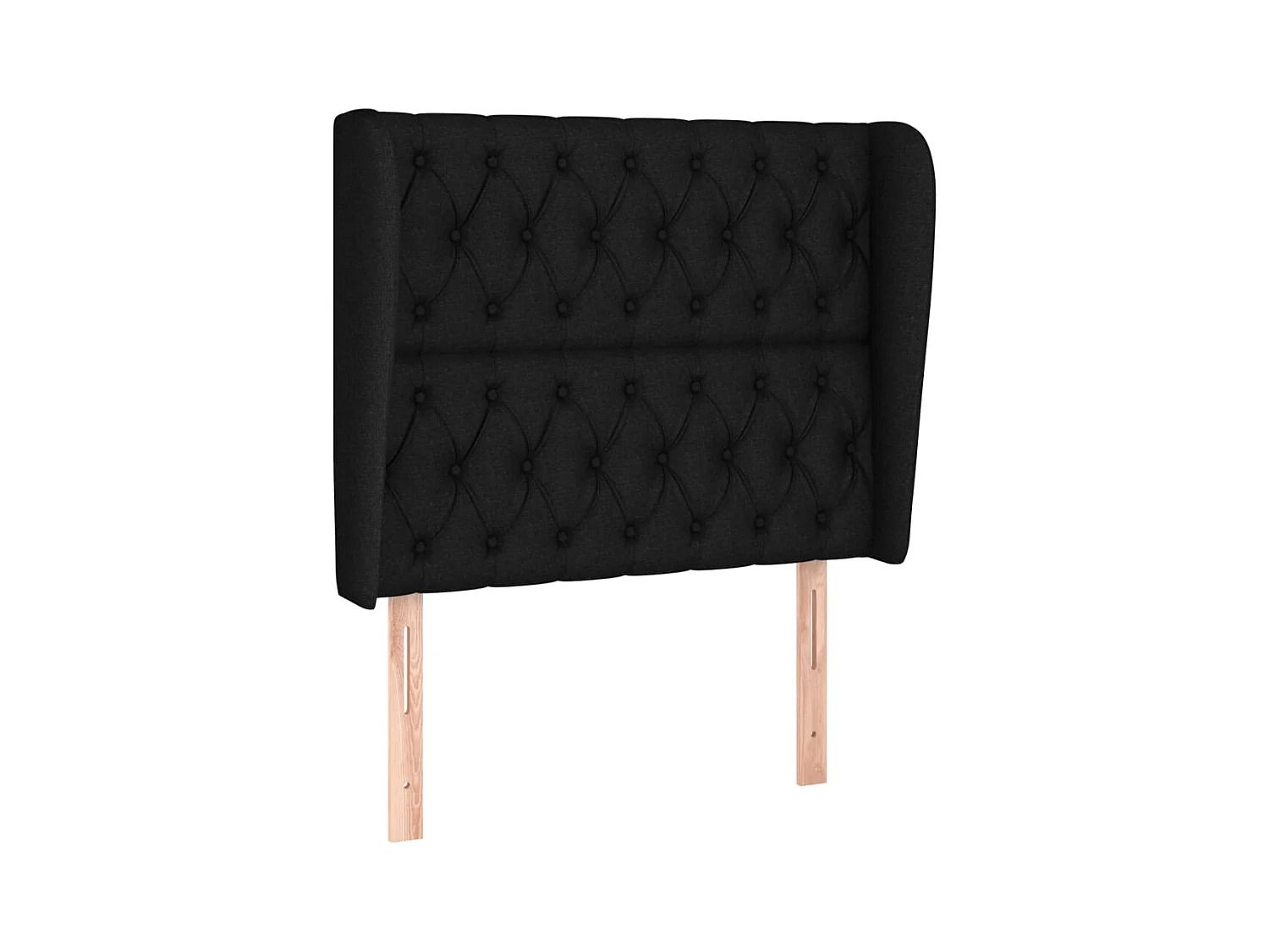 Kopfteil mit Flügeln Schwarz 93x23x118/128 cm Stoff