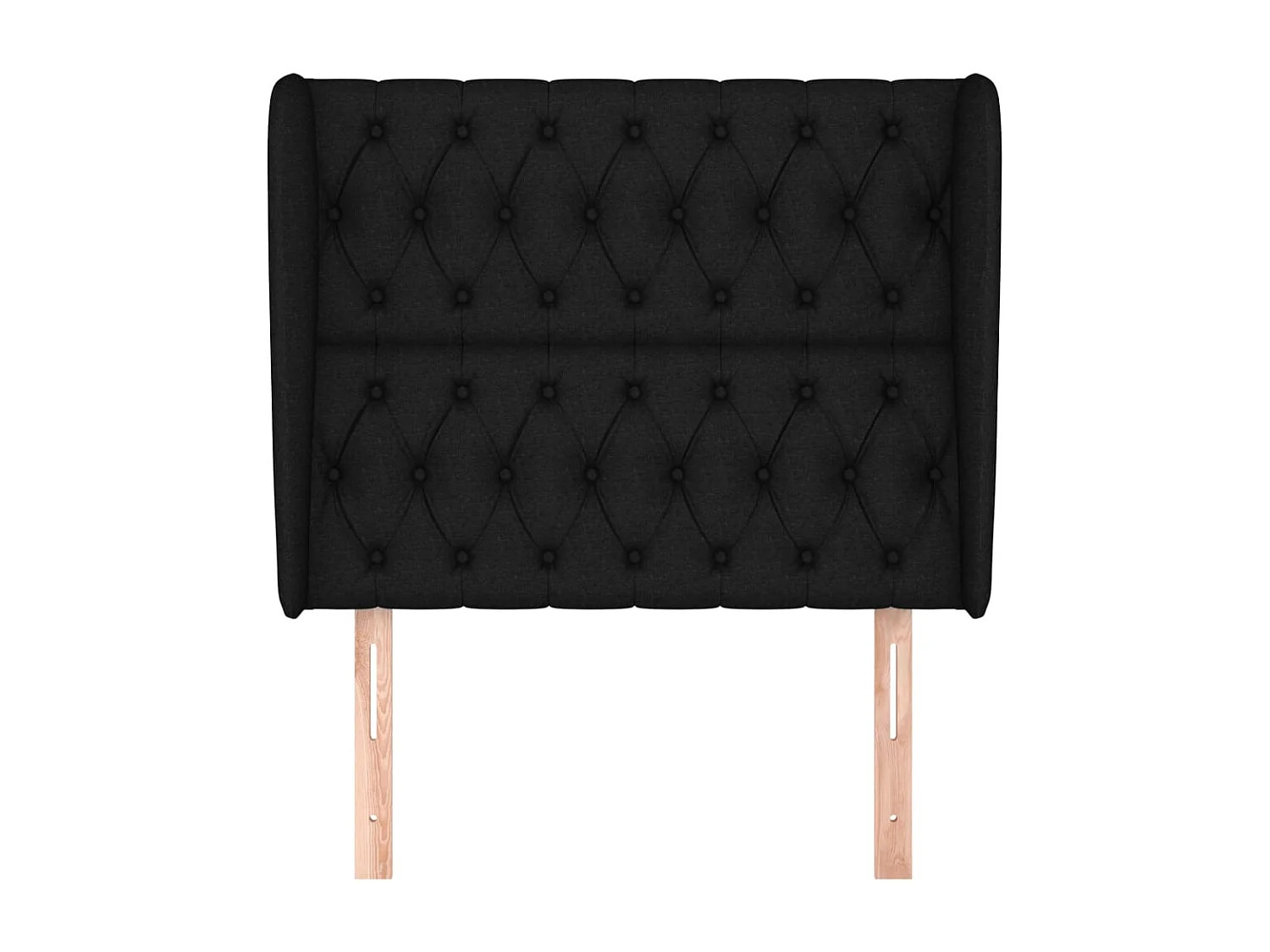 Testiera con ali Nero 93x23x118/128 cm Tessuto