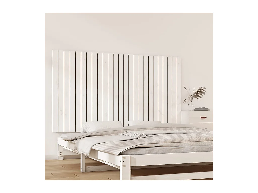 Wandhoofdbord Wit 159,5x3x90 cm Massief grenenhout