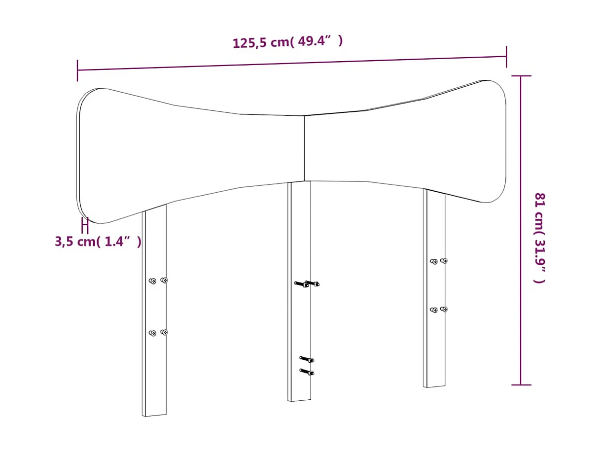 Braunes Wachskopfteil 120 cm massives Kiefernholz