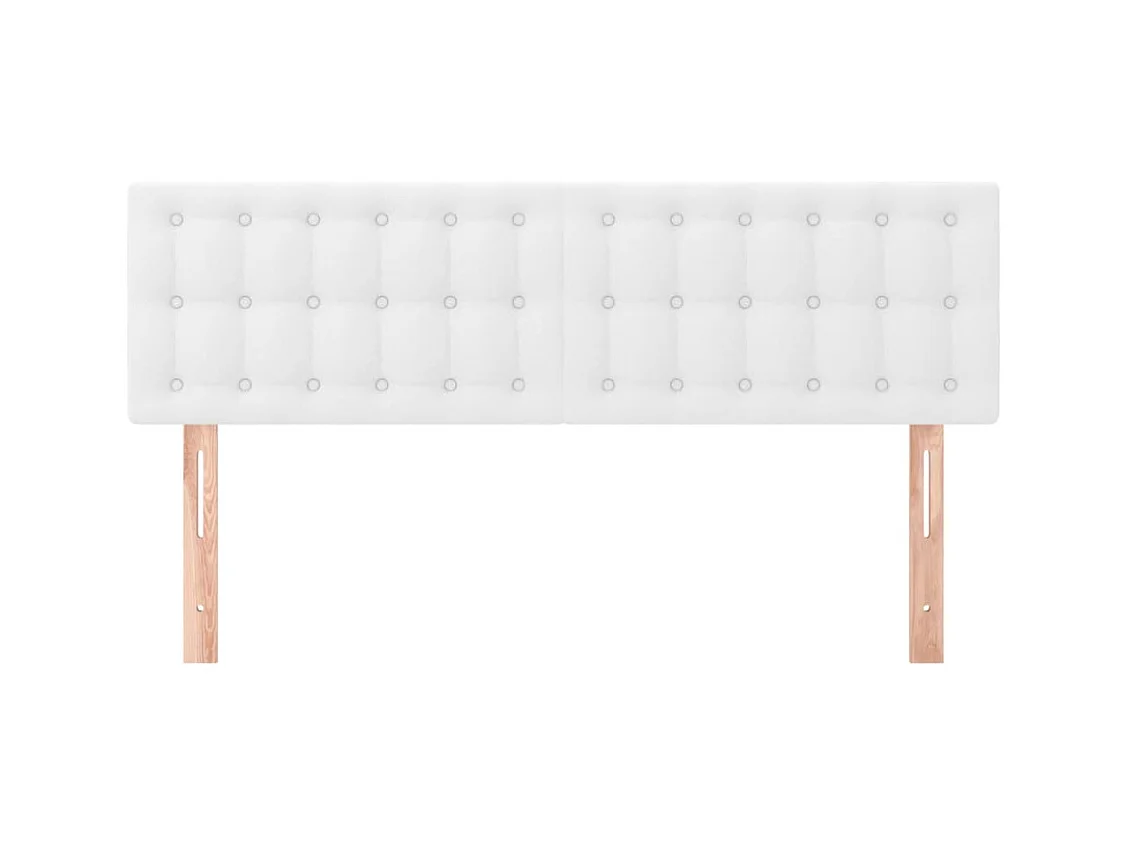 Hoofdborden 2 stuks Wit 72x5x78/88 cm Kunstleer