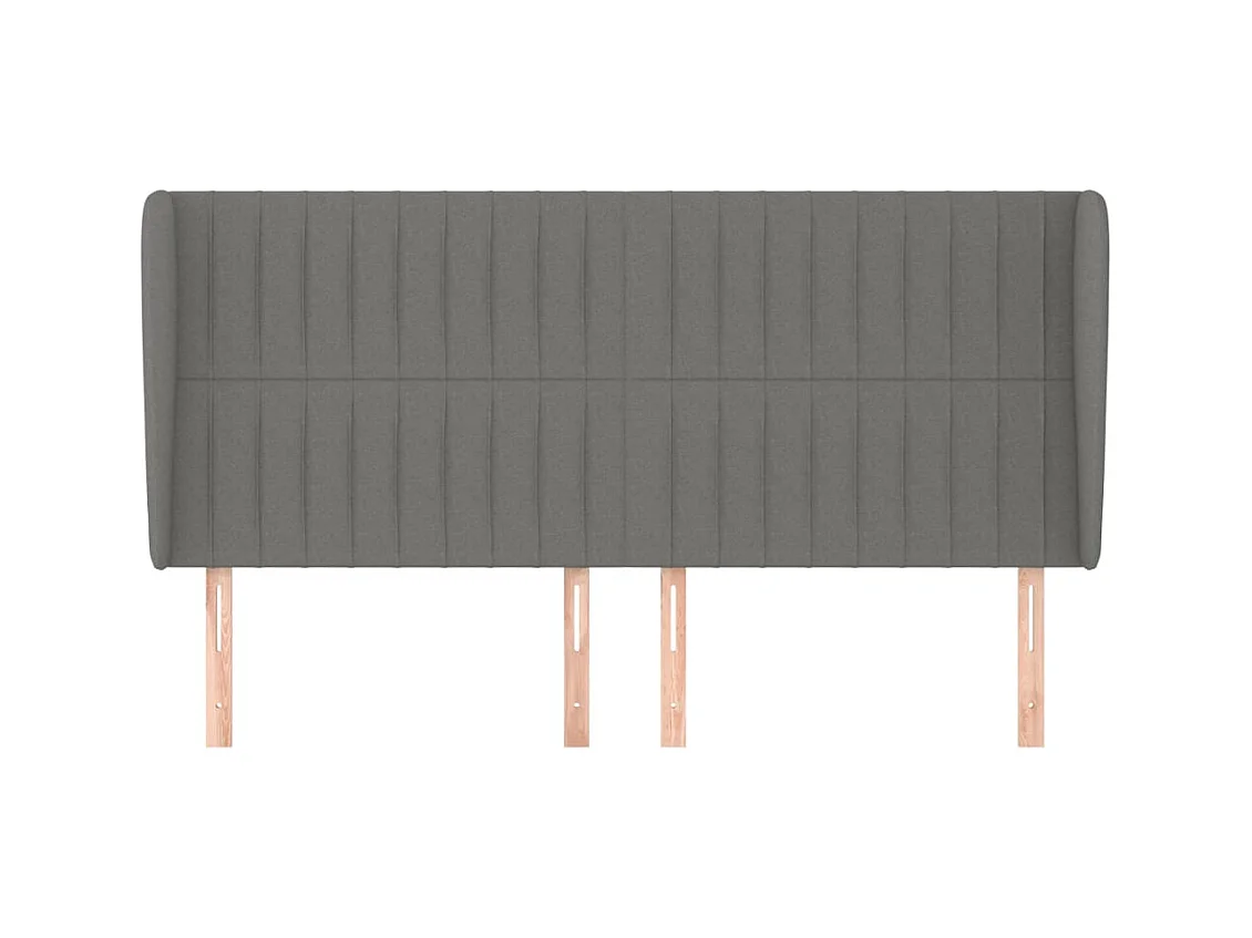 Cabecero con alas Gris oscuro 163x23x118/128 cm Tela