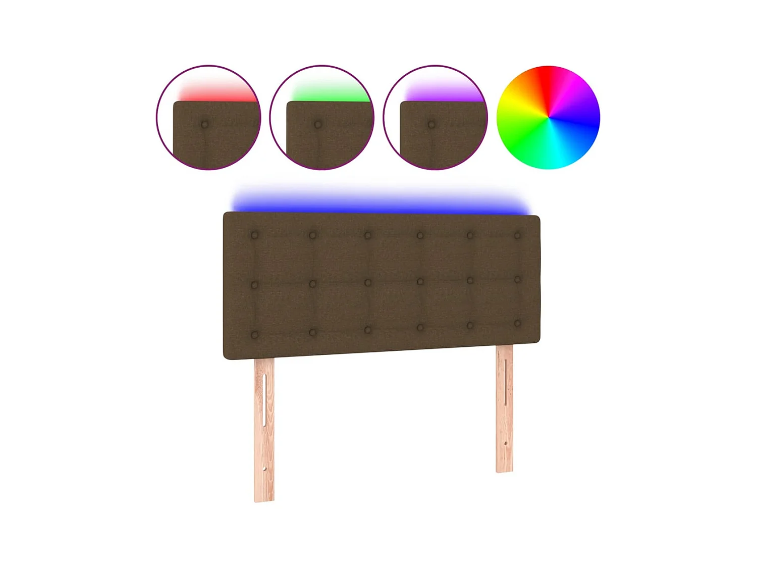 Donkerbruin LED-hoofdbord 80x5x78/88 cm stof