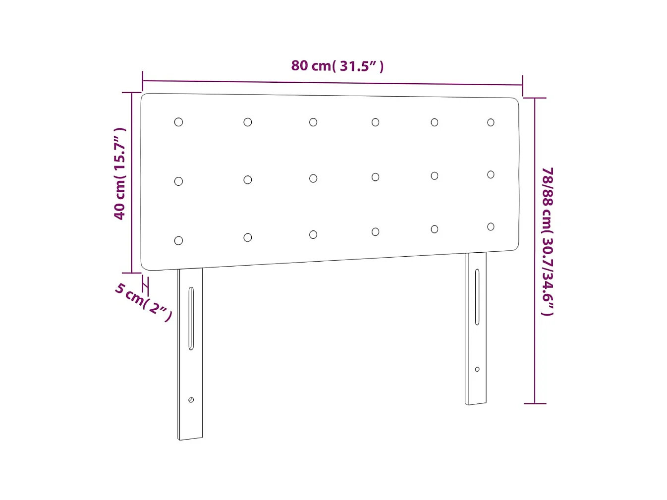 Donkerbruin LED-hoofdbord 80x5x78/88 cm stof