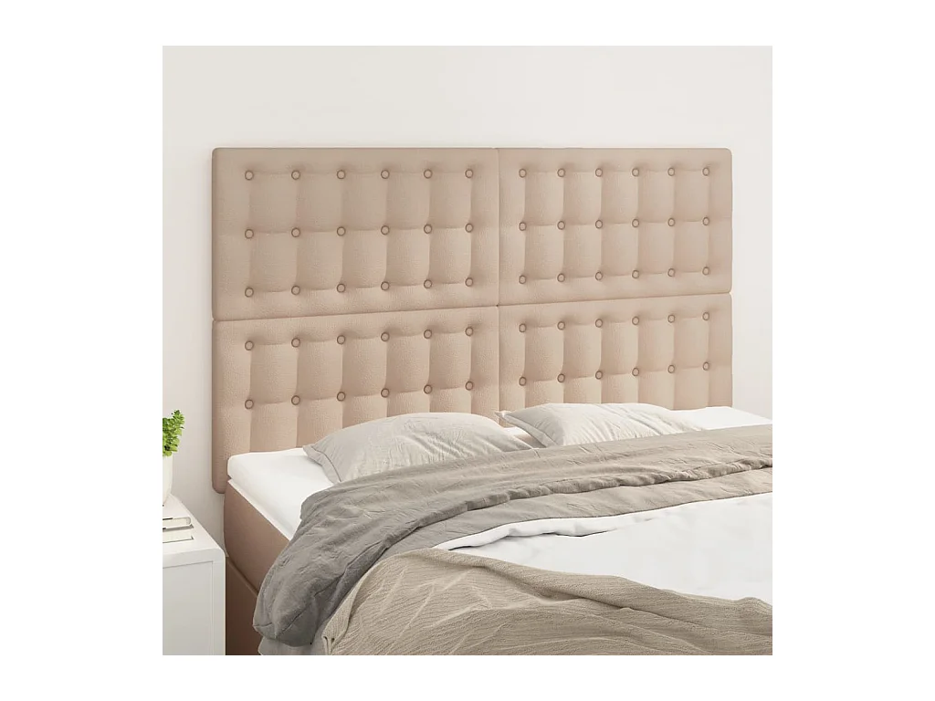 Hoofdborden 4 stuks Cappuccino 72x5x78/88 cm Kunstleer