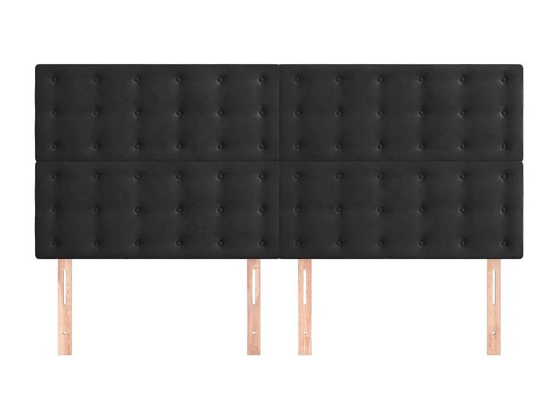 Têtes de lit 4 pcs Noir 100x5x78/88 cm Velours