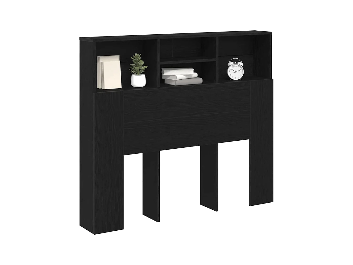 Zwarte eiken hoofdeindekast 120 x 19 x 103,5 cm