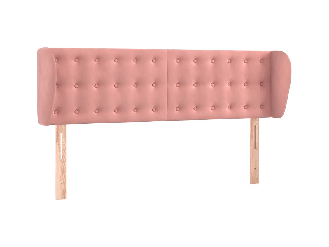 Tête de lit avec oreilles Rose 147x23x78/88 cm Velours