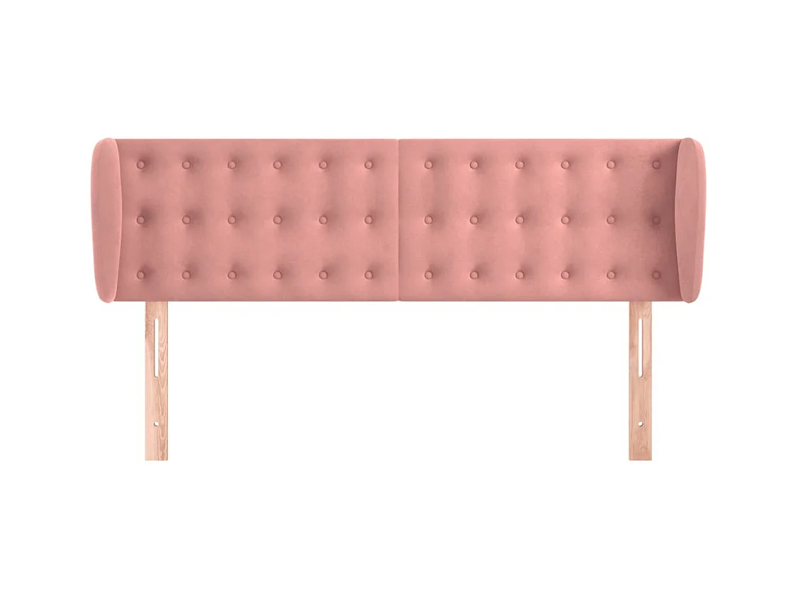 Tête de lit avec oreilles Rose 147x23x78/88 cm Velours