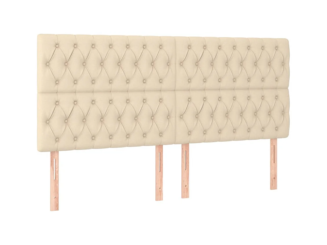 Têtes de lit 4 pcs Crème 100x7x78/88 cm Tissu