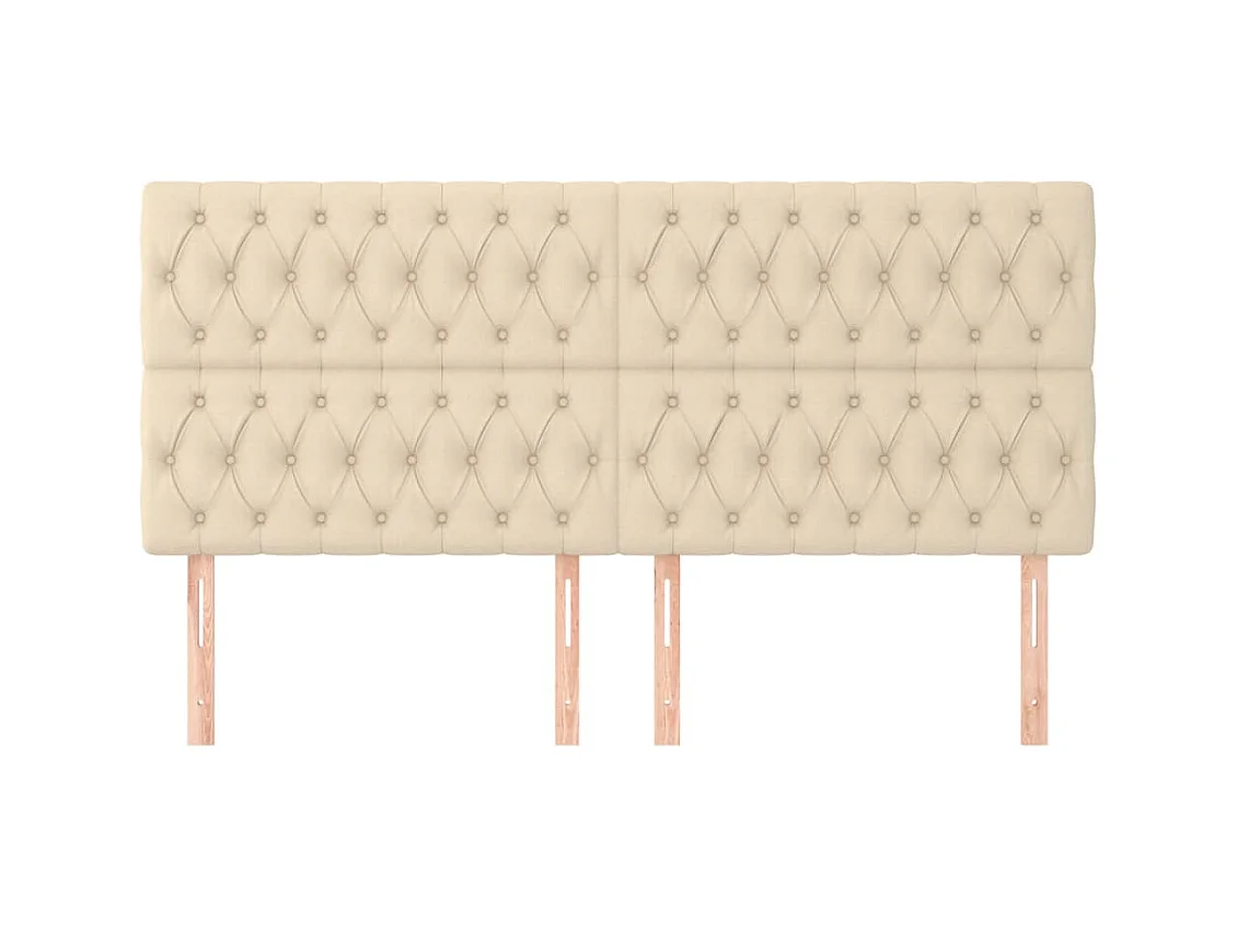 Têtes de lit 4 pcs Crème 100x7x78/88 cm Tissu