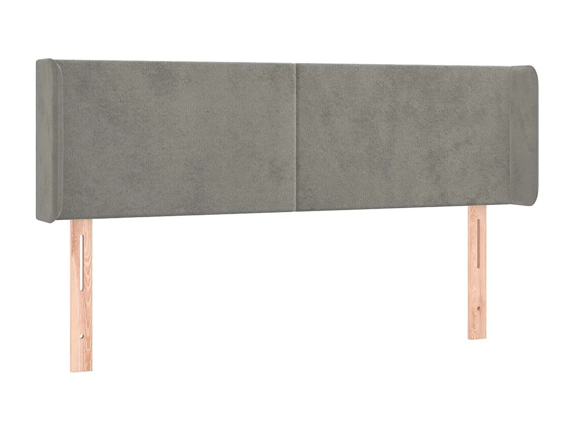 Testiera LED Grigio Chiaro 147x16x78/88 cm Velluto
