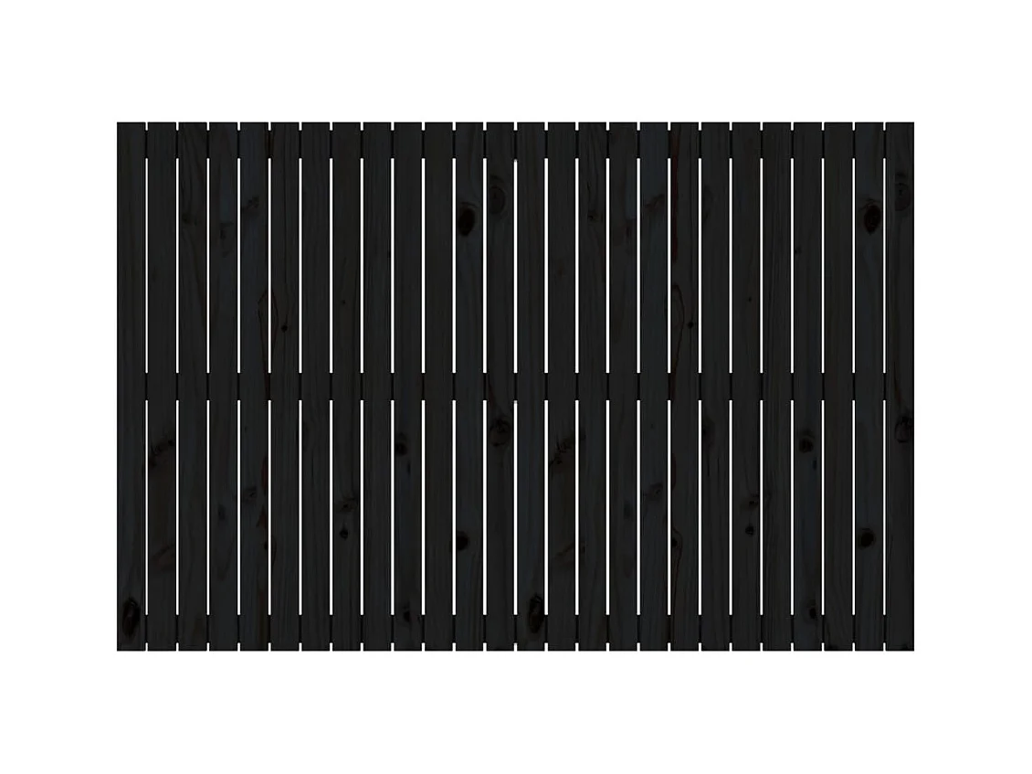 Zwart wandhoofdbord 166x3x110 cm Massief grenenhout