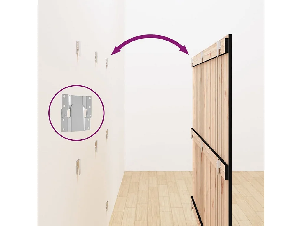 Zwart wandhoofdbord 166x3x110 cm Massief grenenhout