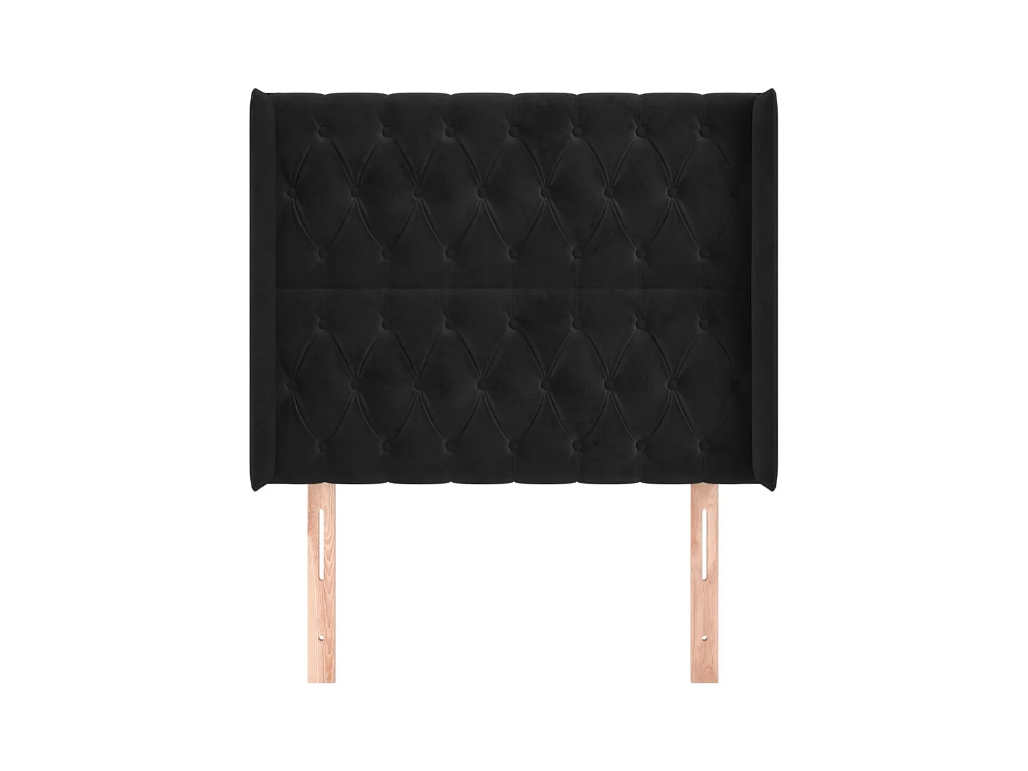 Cabecero con alas Negro 103x16x118/128 cm Terciopelo