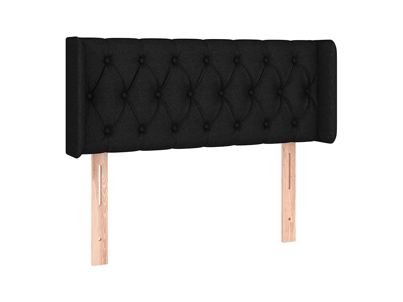 Testiera con ali Nero 93x16x78/88 cm Tessuto