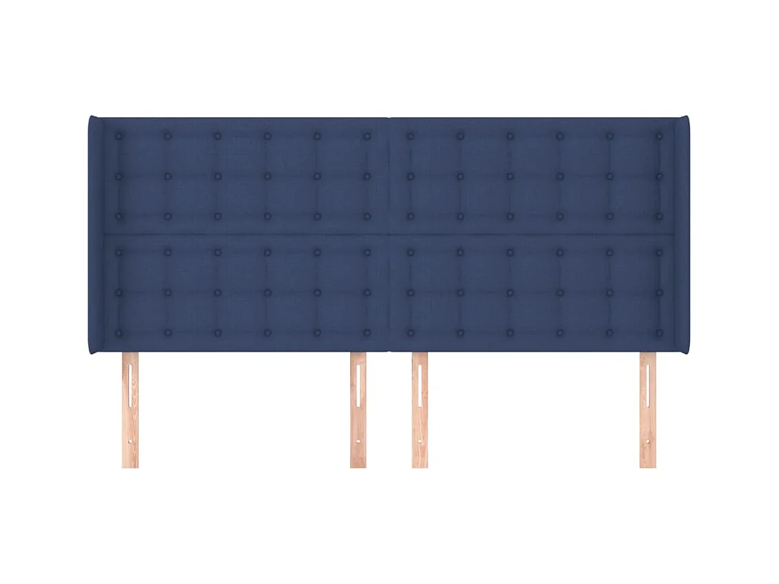 Hoofdbord met vleugels Blauw 183x16x118/128 cm Stof