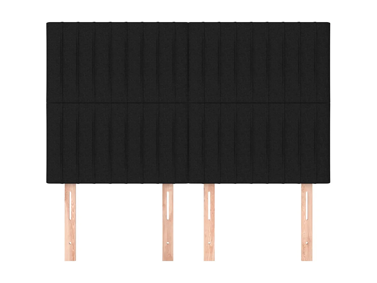 Têtes de lit 4 pcs Noir 72x5x78/88 cm Tissu