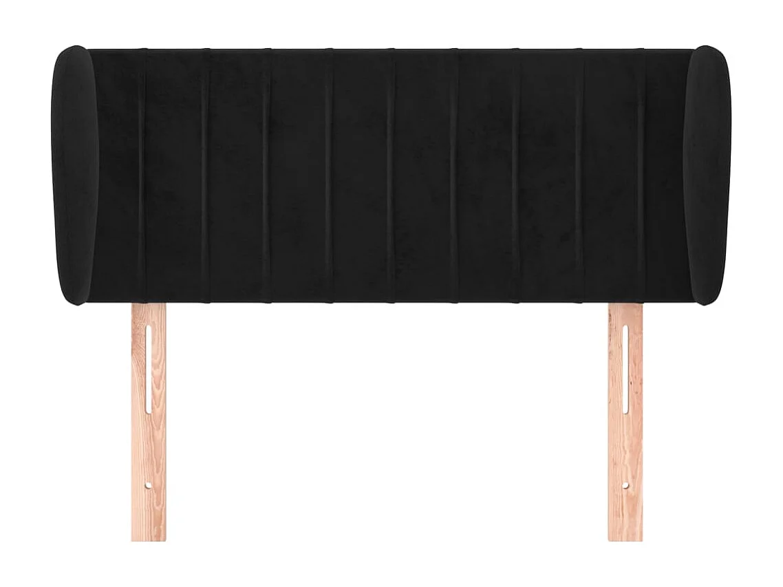 Testiera con ali Nero 93x23x78/88 cm Velluto