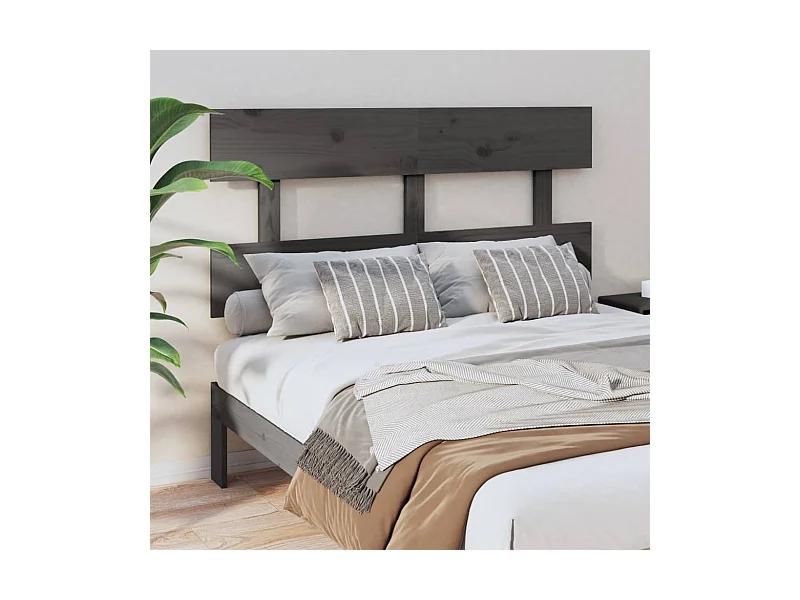 Grijs hoofdbord 144x3x81 cm Massief grenenhout