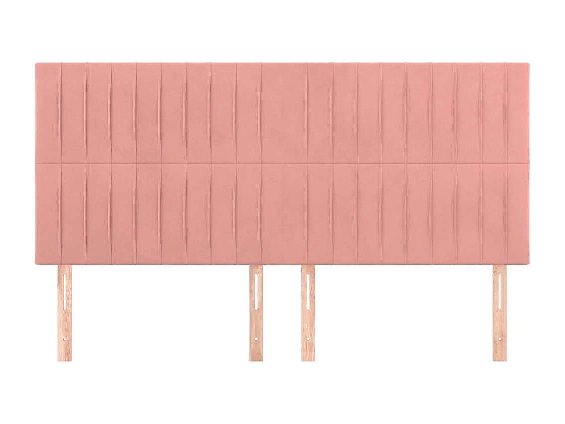 Hoofdborden 4 stuks Roze 80x5x78/88 cm Fluweel