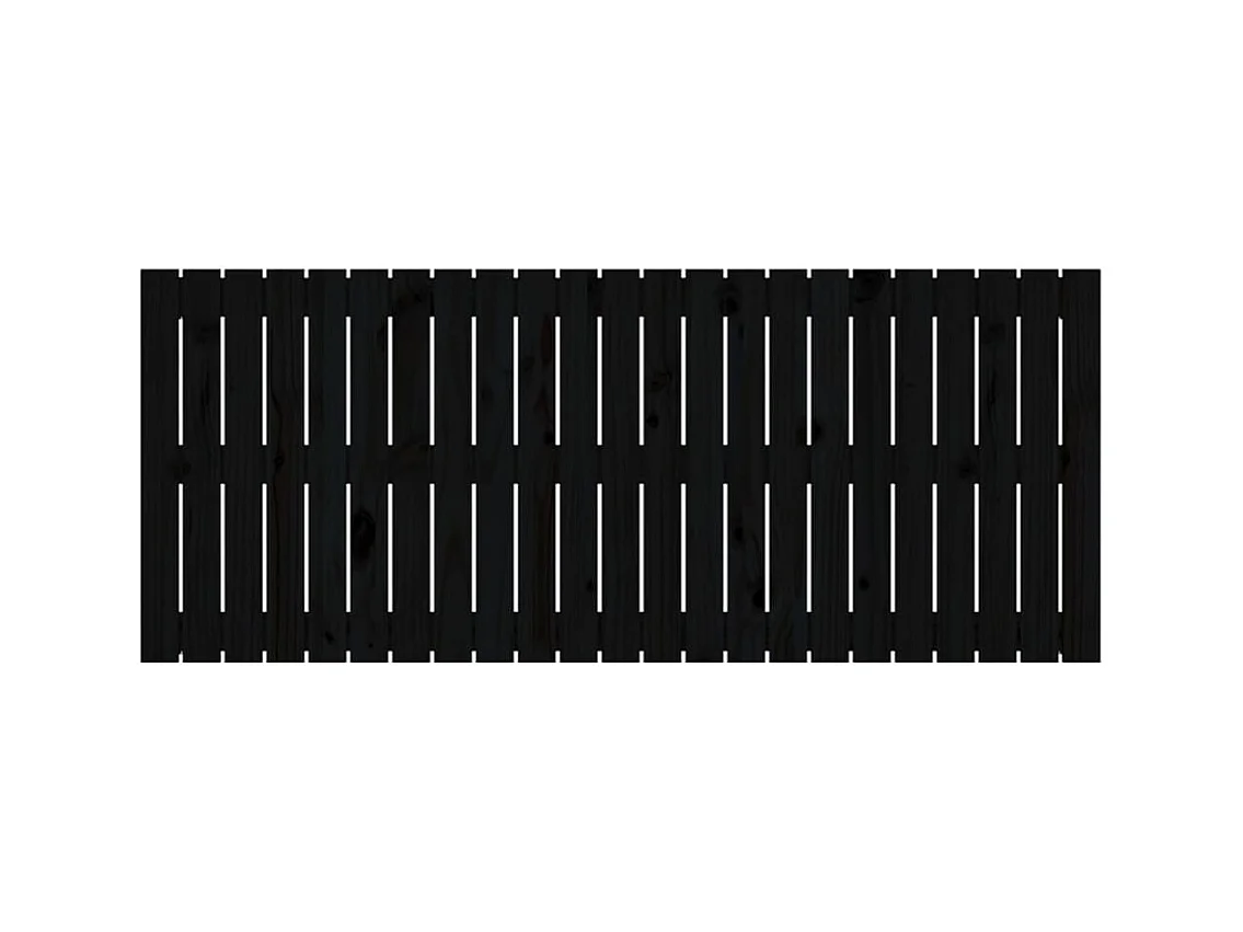 Zwart wandhoofdbord 147x3x60 cm Massief grenenhout