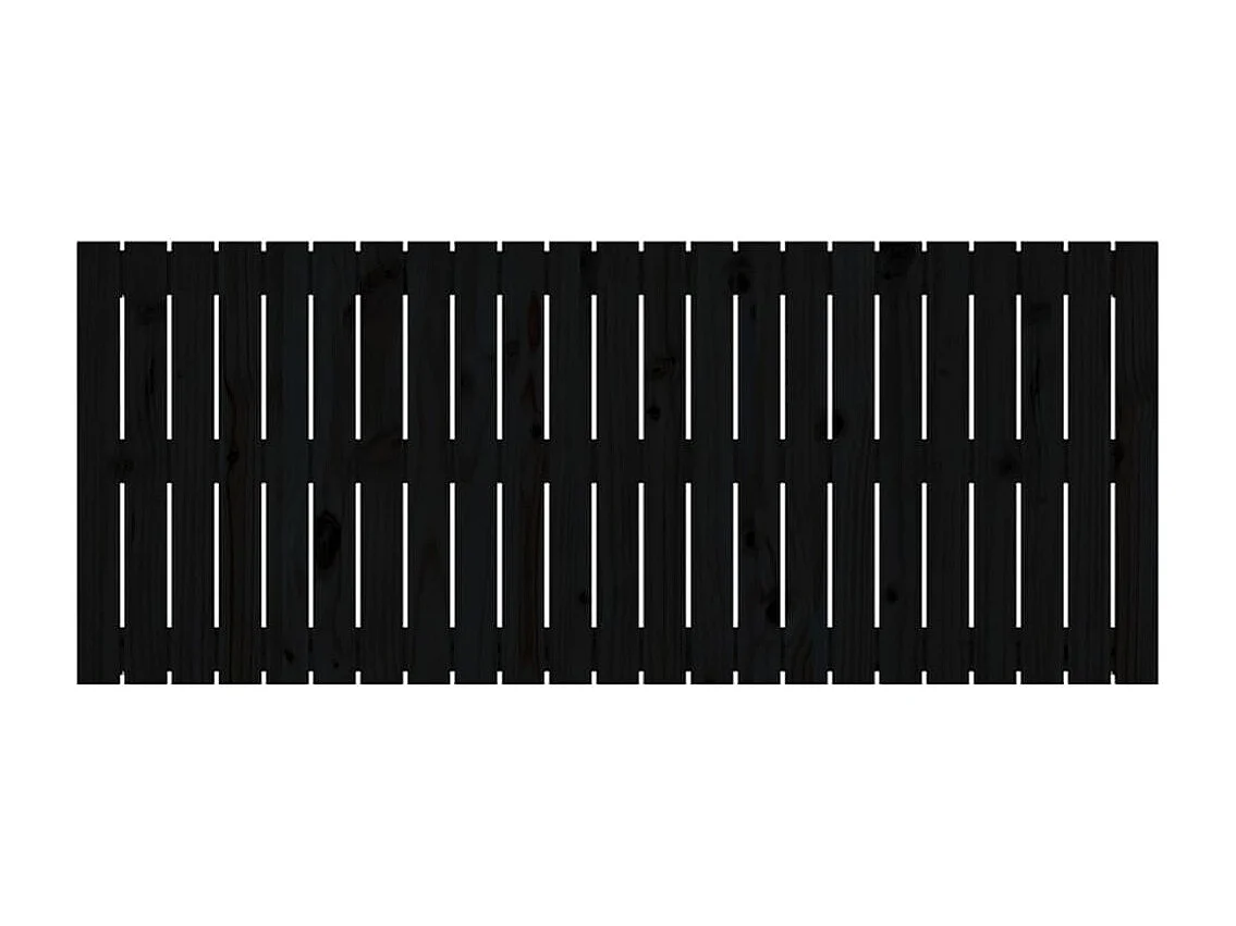 Zwart wandhoofdbord 147x3x60 cm Massief grenenhout