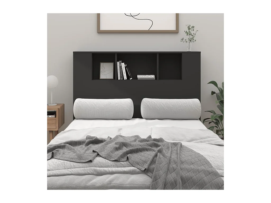 Zwarte hoofdeindekast 120x18,5x102,5 cm