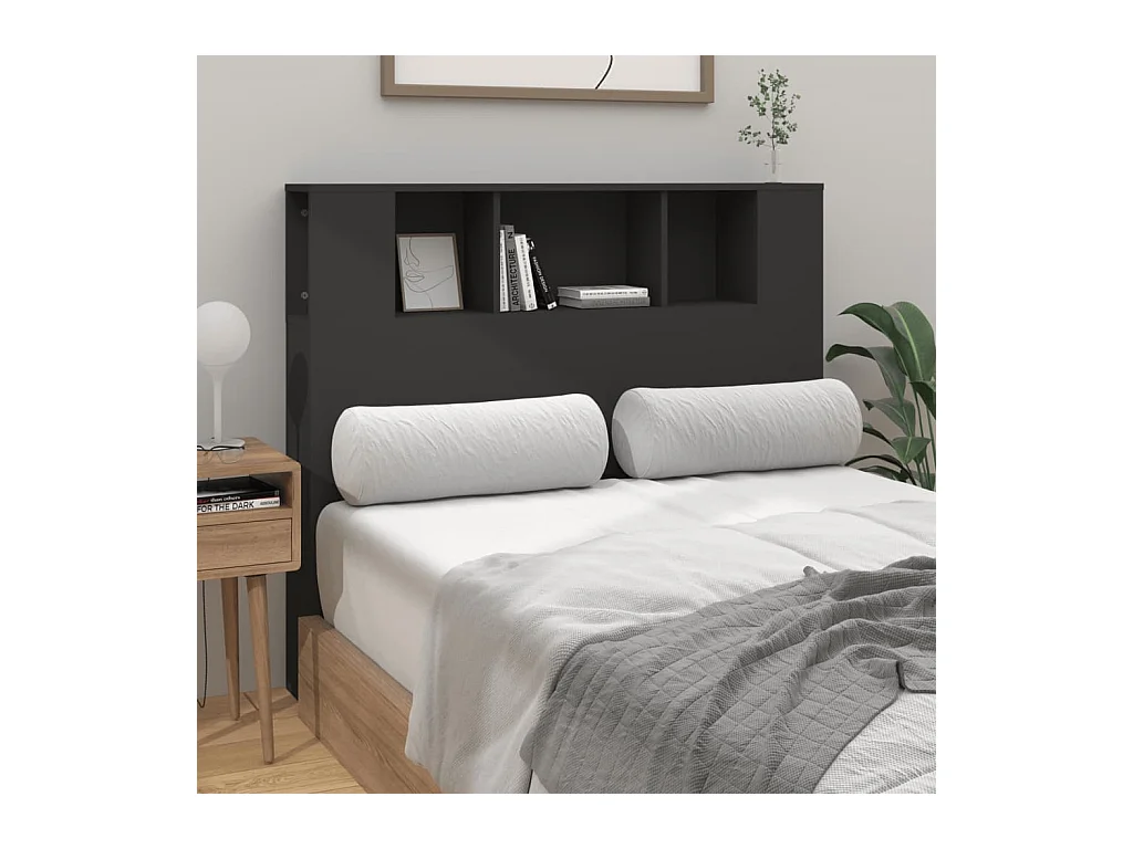 Zwarte hoofdeindekast 120x18,5x102,5 cm