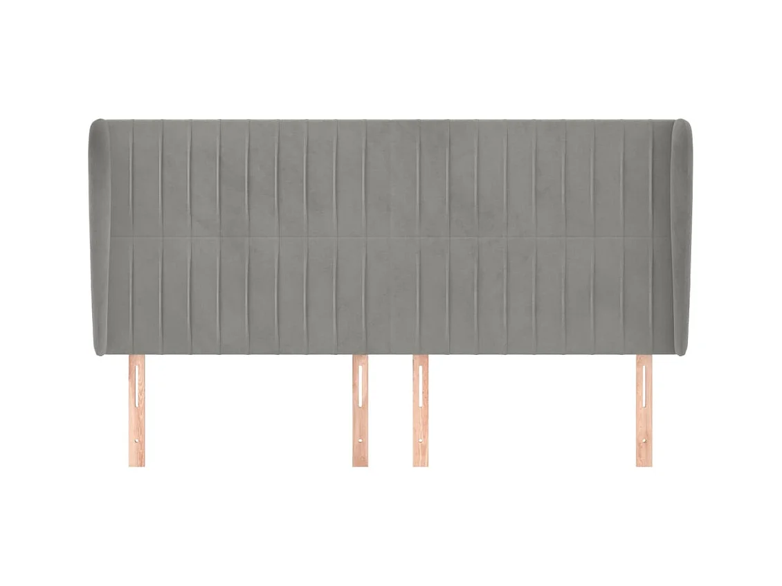 Cabecero con alas Gris claro 183x23x118/128 cm Terciopelo