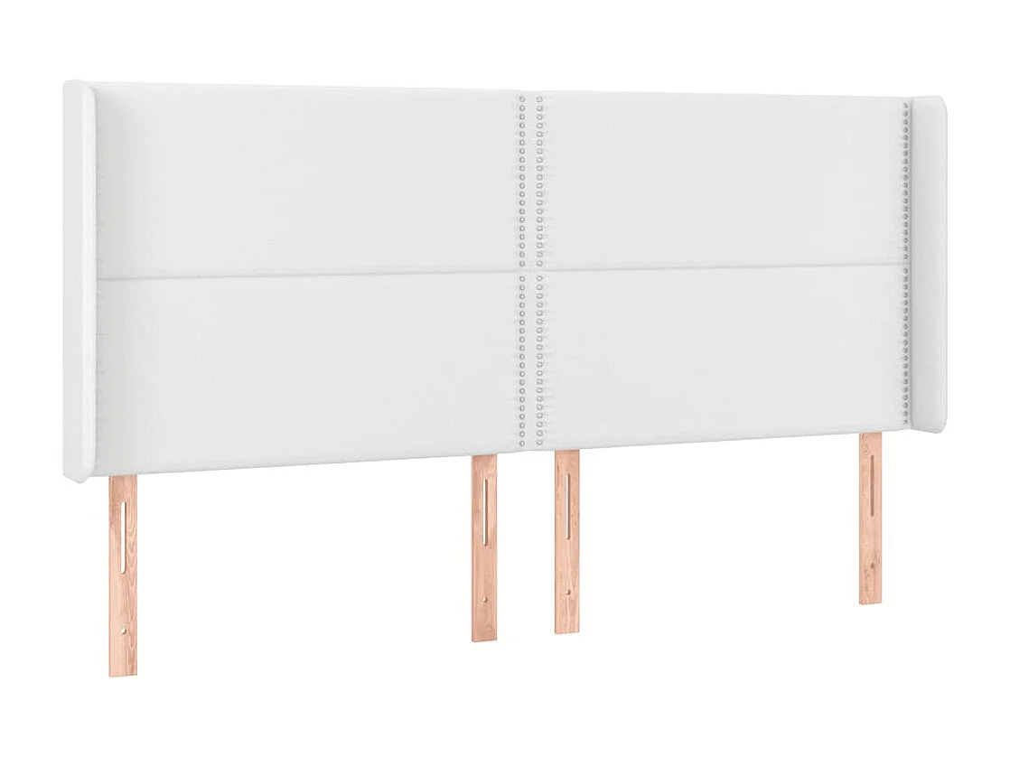 LED Hoofdbord Wit 203x16x118/128 cm Kunstleer