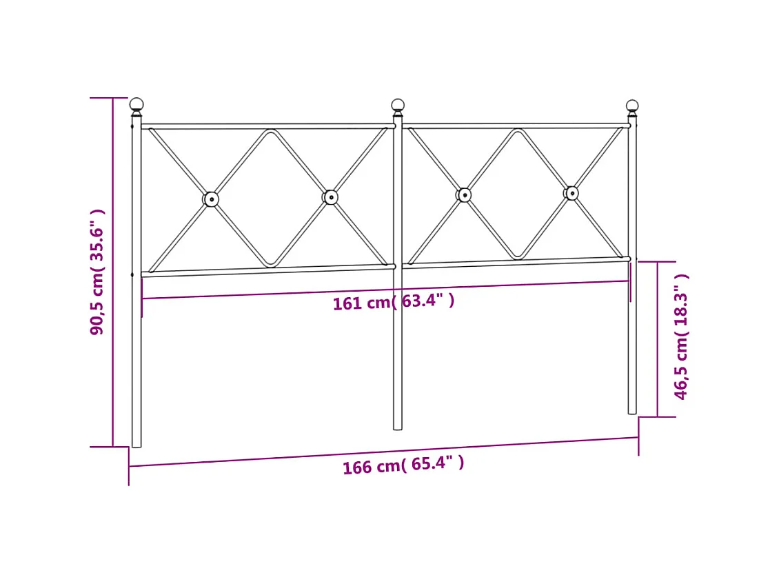 Cabecero de metal blanco 160 cm