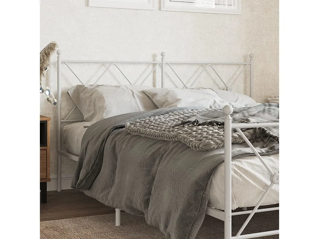 Testiera in metallo bianco 160 cm