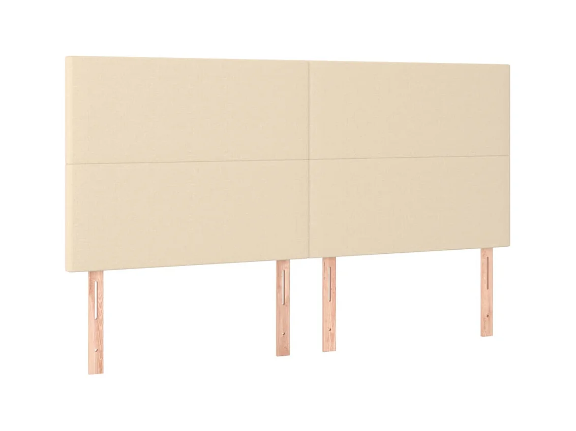 LED Hoofdbord Crème 200x5x118/128 cm Stof